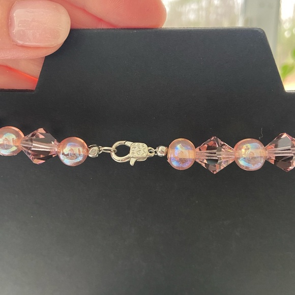 Vintage Pink Beaded Necklace and Earring Set - Picture 5 of 8